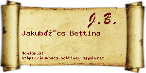 Jakubács Bettina névjegykártya